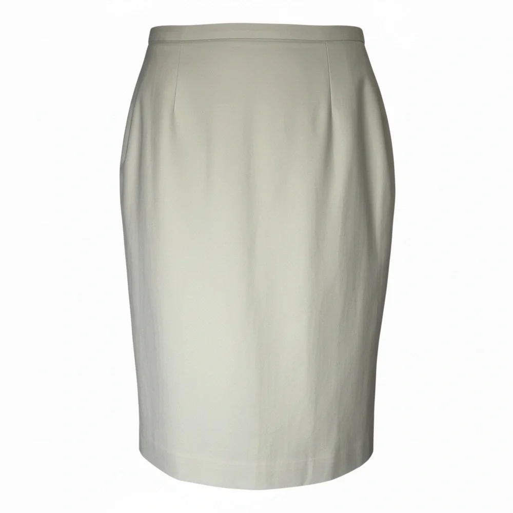 Brooks Brothers Cream Pencil Skirt Size 8 Woven in Italy Classic Tailored Khaki